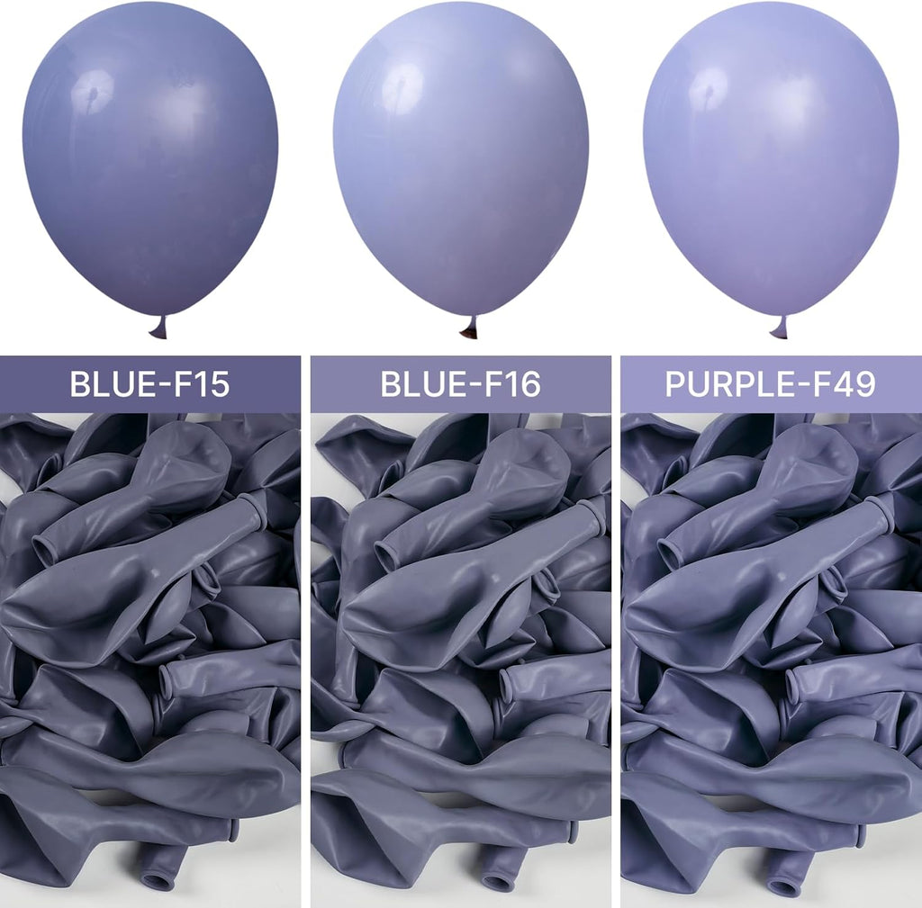 PartyWoo Dusty Blue Balloons - 120-Piece Boho Balloon Arch Kit for Baby Showers & Birthdays | 5-18 Inch Sizes