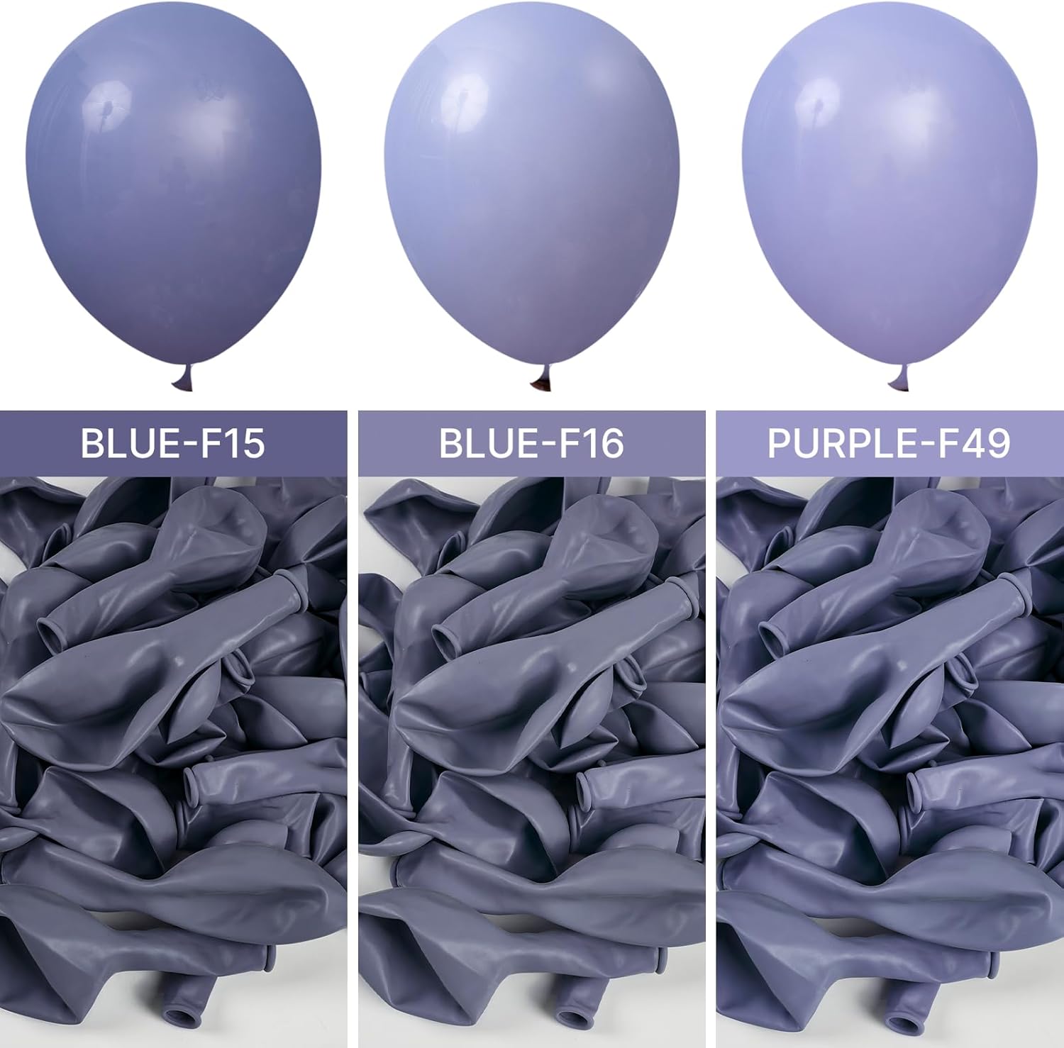 PartyWoo Dusty Blue Balloons - 101pcs 12 Inch Boho Lavender Latex Balloons for Baby Showers & Celebrations