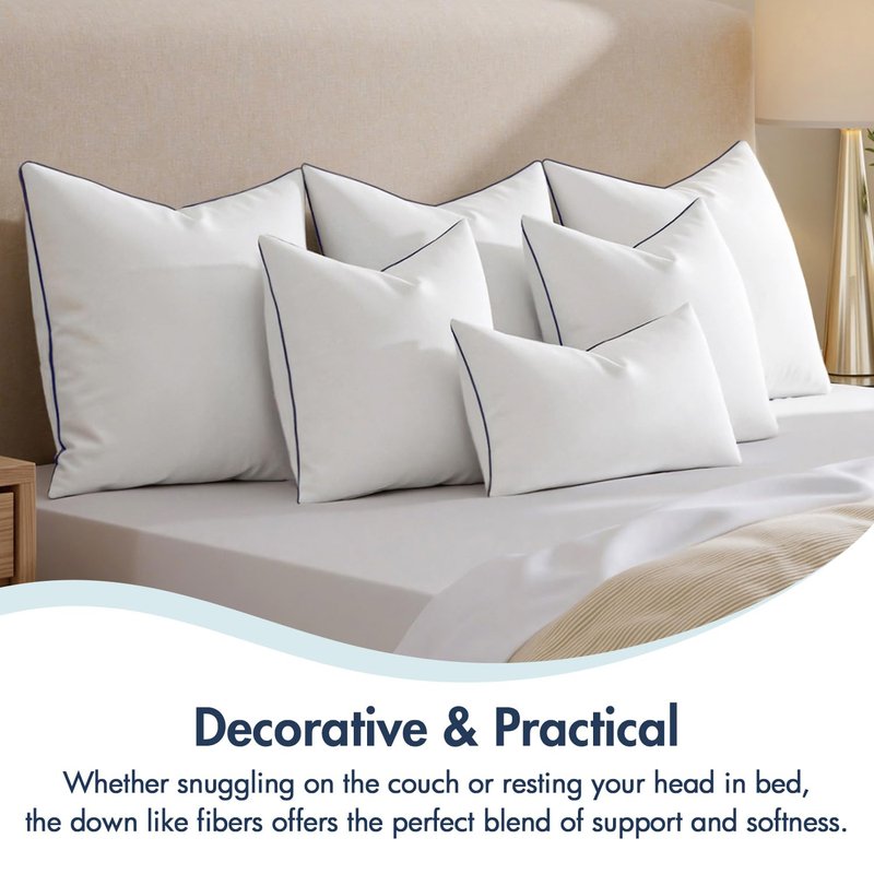 MIULEE 26x26 Euro Pillow Inserts, Fluffy Down Alternative Filling Pack of 2 Ultra Soft Throw Pillows for Bed Sofa Couch
