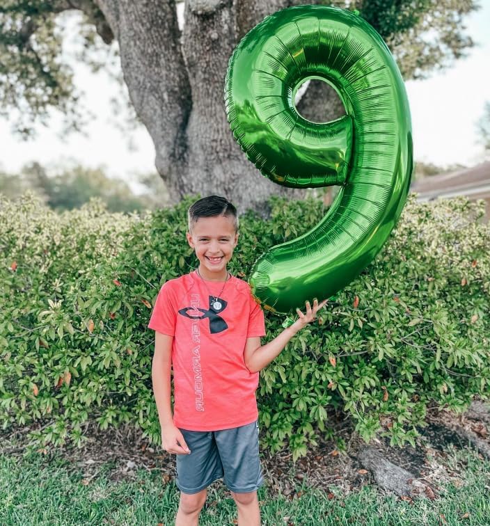 Number 9 Balloon by [Brand Name] - 40 Inch Dark Green Foil Balloon for 9th Birthday Party Decorations