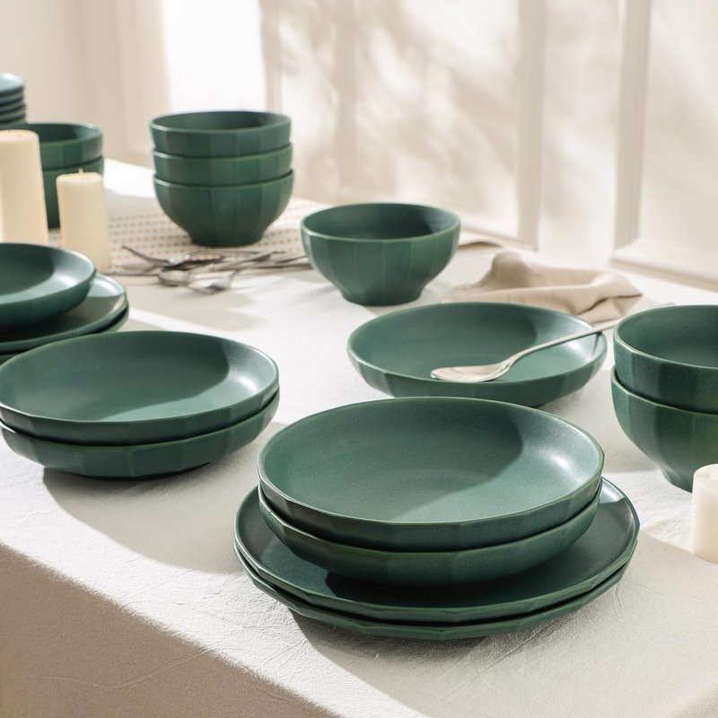 Stone Lain Rio 4-Piece Dinner Plate Set Stoneware, Green