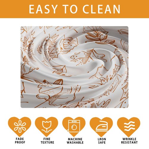 XCHI Fall Wlid Flowers Maple Leaves Plaid Tablecloth Rectangle Washable Table Covers for Home Party Decorations 60x84 Inch