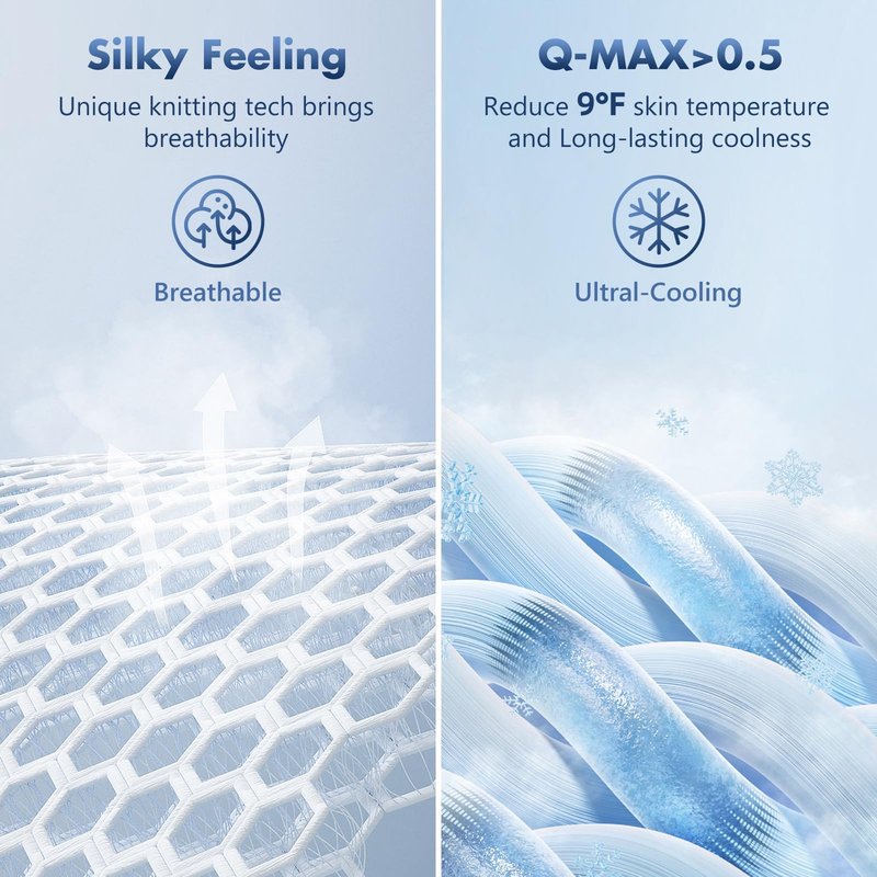 GOHERO Cooling Blanket King 90"x108" - Double Sided Summer Blankets for Hot Sleepers - Lightweight Soft Arc-Chill Q-Max >0.5 Blanket Absorbs Heat to Keep Cool on Warm Nights Blue