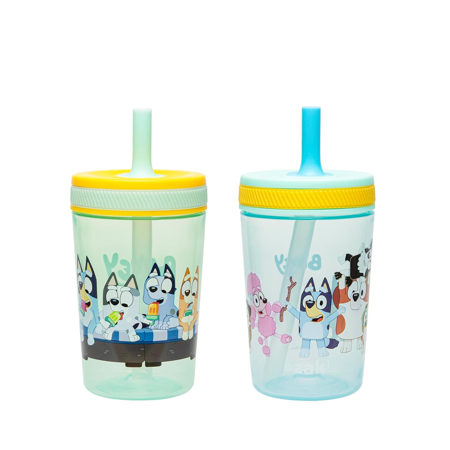 Zak Designs Bluey Kelso Toddler Cups - 15oz Leak-Proof Sippy Cups, 2-Pack for Travel & Home