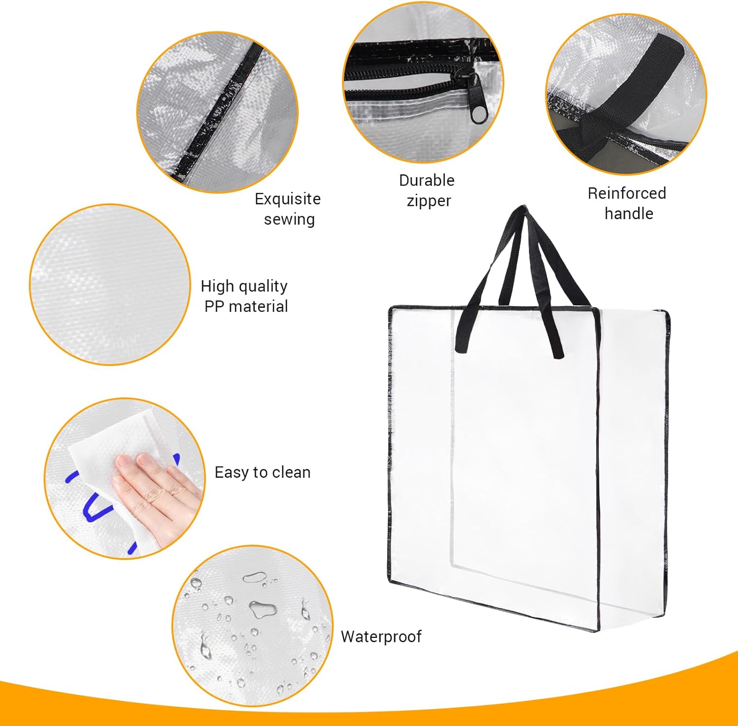 Skiennix Wreath Storage Bag - 5-Pack, 26-Inch 95L Containers for Seasonal Decorations & Bedding