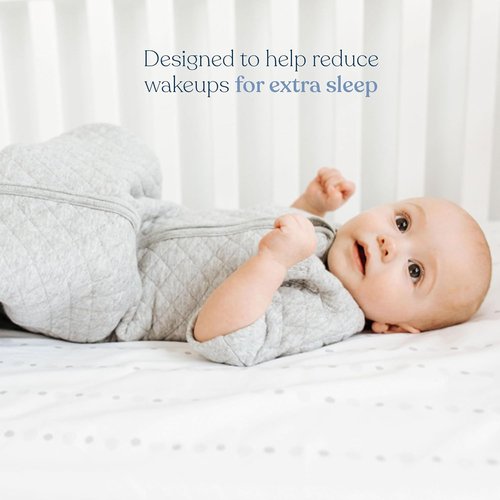 HALO Easy Transition SleepSack - Soft & Breathable Baby Sleep Sack | 100% Cotton, 1.0 TOG, Heather Grey, Small