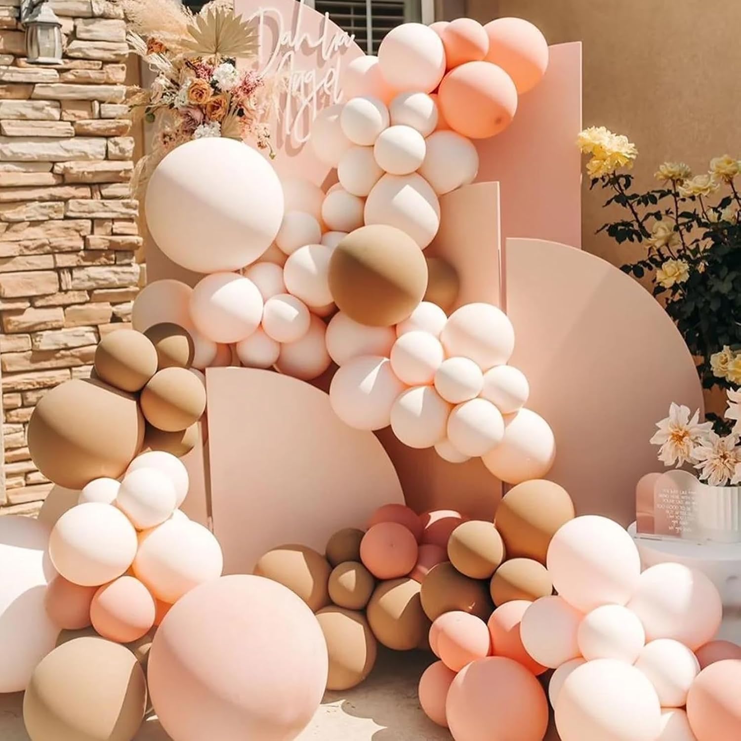 Voircoloria Blush Balloon Garland Kit - 90-Pack in 5/10/12/18 Inch Sizes for Weddings, Graduations & Parties