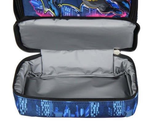 Bioworld DC Comics The Batman Kids Lunch Box Insulated Dual Compartment Superhero Lunch Bag 10"