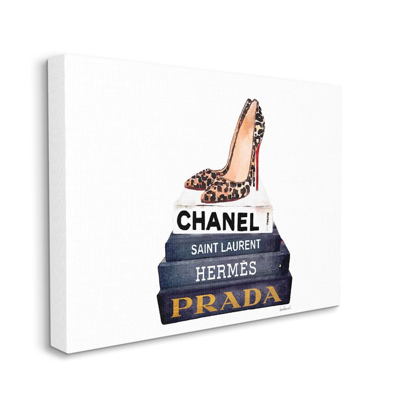 Stupell Industries 'Glam Fashion Book Set', Canvas Art, 48 x 36 Inches, Easy to Hang and Sturdy, Made in USA, by Amanda Greenwood
