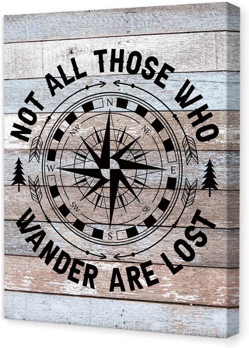 OTINGQD Canvas Wall Art - Not All Those Who Wander Are Lost | 11x15 Inch RV Decor for Campers
