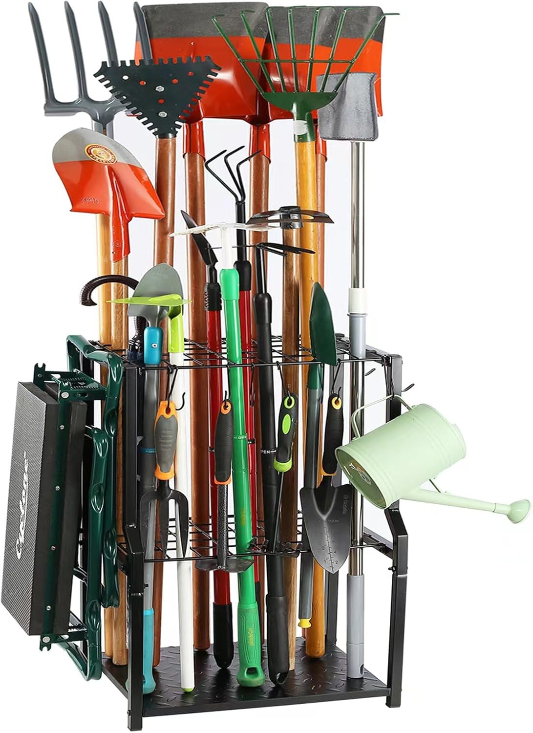 UU-Major Garden Tool Organizer - Heavy-Duty Free-Standing Yard Tool Rack for Garage Storage