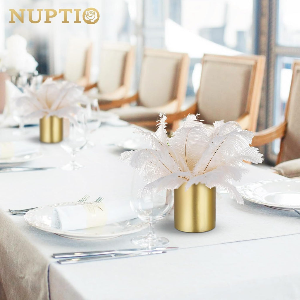 NUPTIO Gold Flower Vases - 6 Pcs 5.1 Inch Tall Metal Centerpieces for Wedding Table Decorations