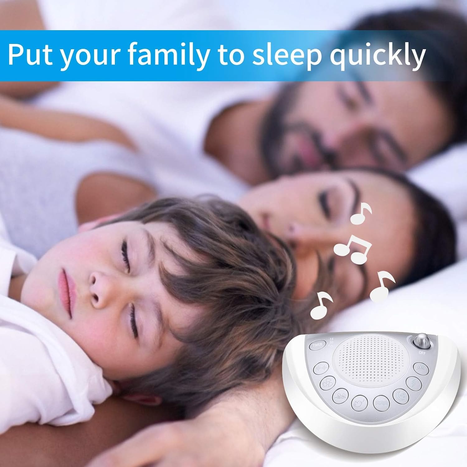 Raynic White Noise Machine - Portable Sleep Sound Device with 24 Soothing Sounds | USB Port & Timer, Silver