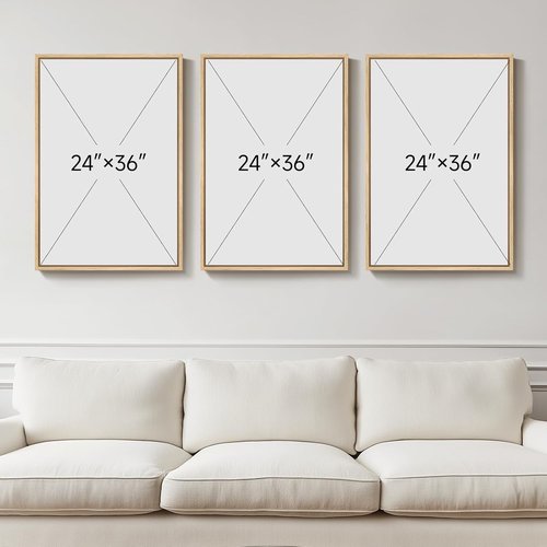 Boho Abstract Wall Art Set by [Brand Name] - 3 Piece 3D Textured Framed Artwork | Modern Minimalist Beige & Brown Decor 24x36 In