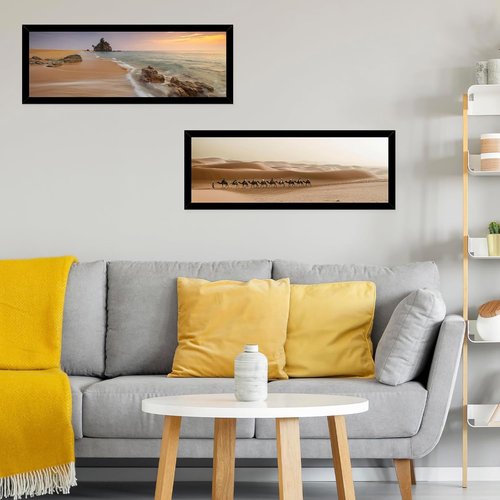 JCJMY 13.5x40 Black Picture Frame - Versatile Wall Gallery Frame for Horizontal & Vertical Photos