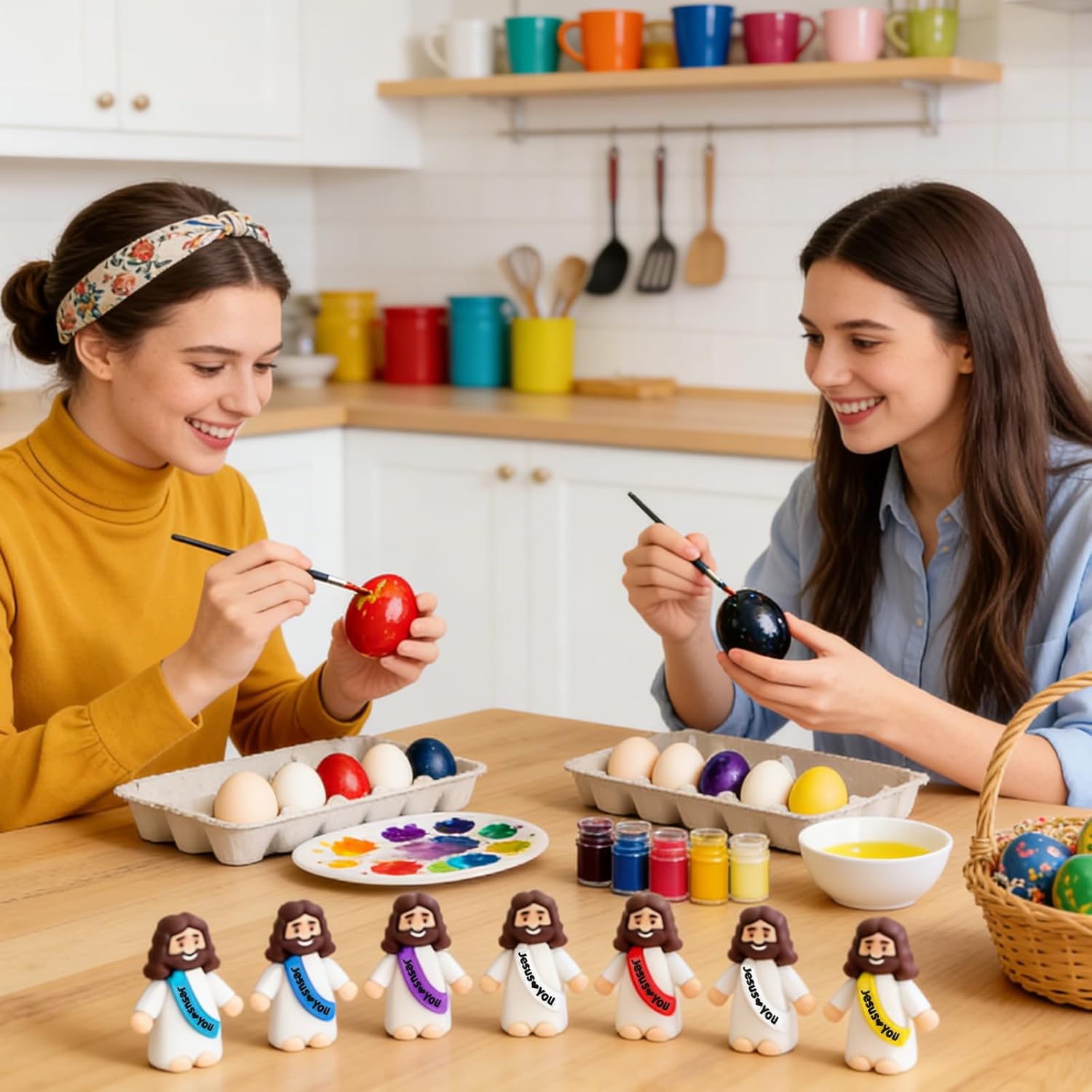 Skiennix 54 Pack Little Jesus Figurines - Pocket-Sized Religious Gifts for Easter & Baptism Favors