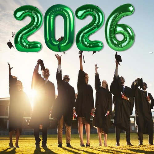 2026 Number Balloons by [Brand Name] - Dark Green 40 Inch Party Decorations for New Year's & Graduation