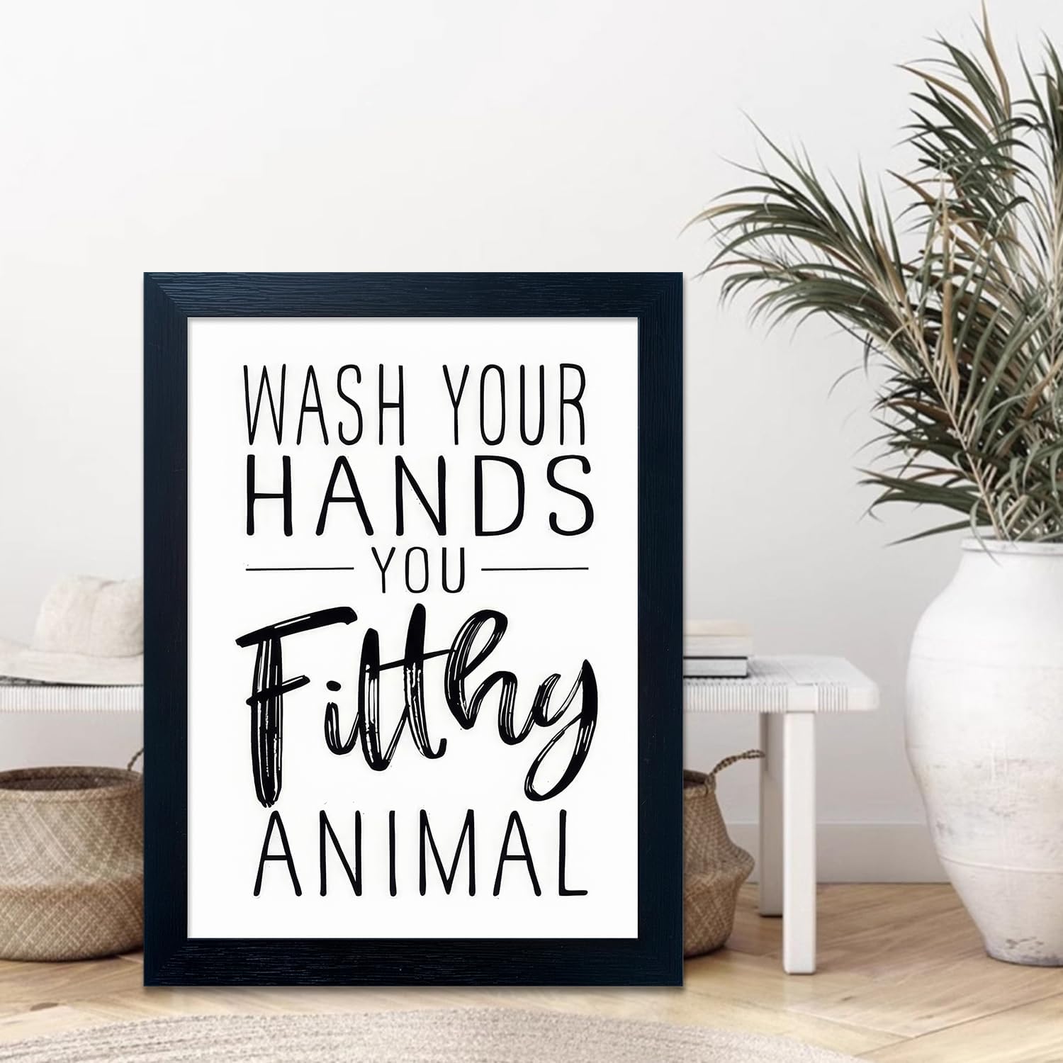 Regine Switzerland Bathroom Decor Wall Art - Framed Black and White Prints for Guest Toilets