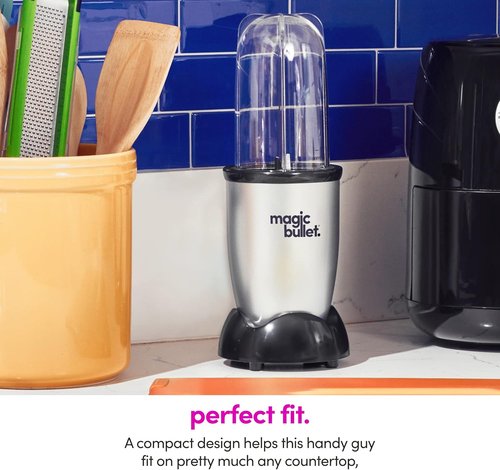 Magic Bullet Blender - 11 Piece Set in Silver | Compact and Versatile Kitchen Essential