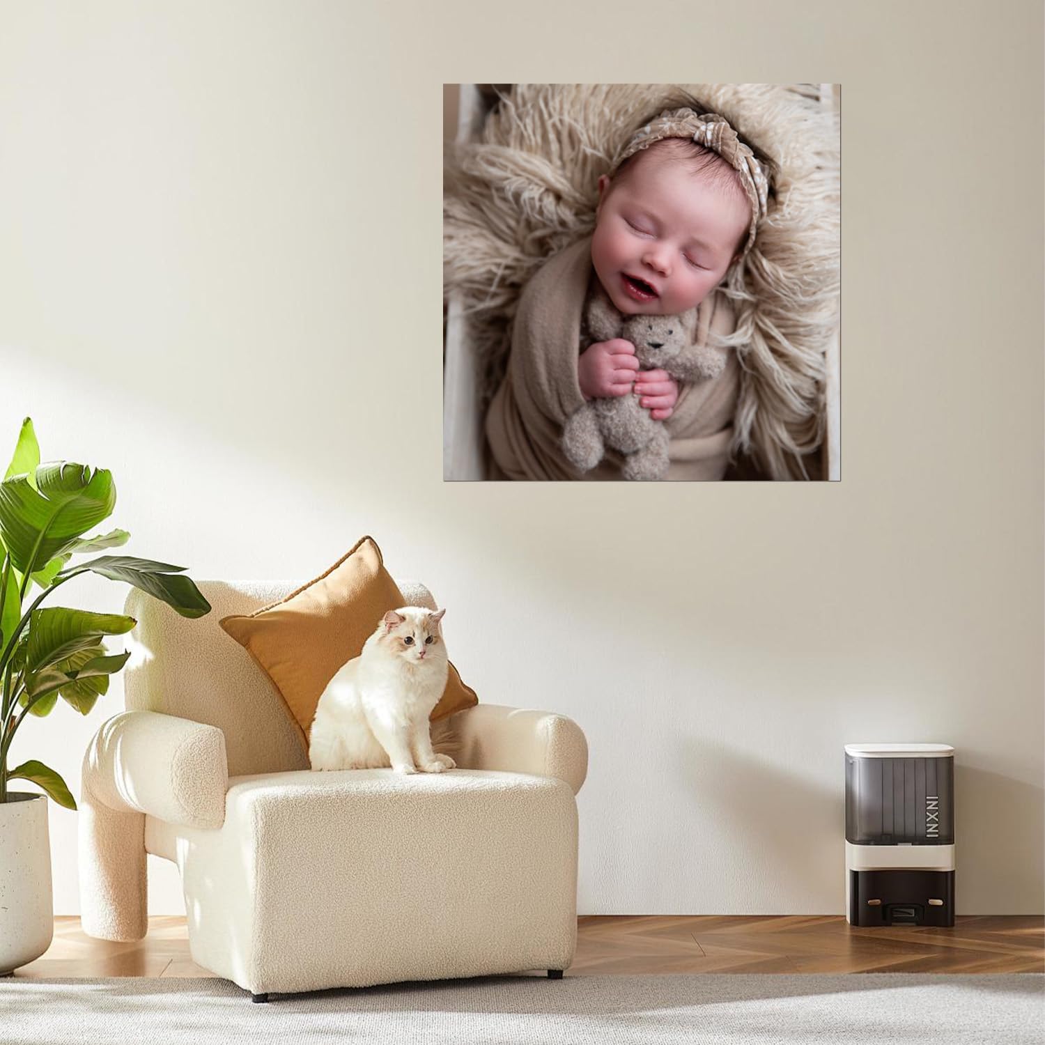 ZXDZSM Custom Canvas Poster - Personalized Photo Wall Art Print (12" x 12") - Upload Your Image
