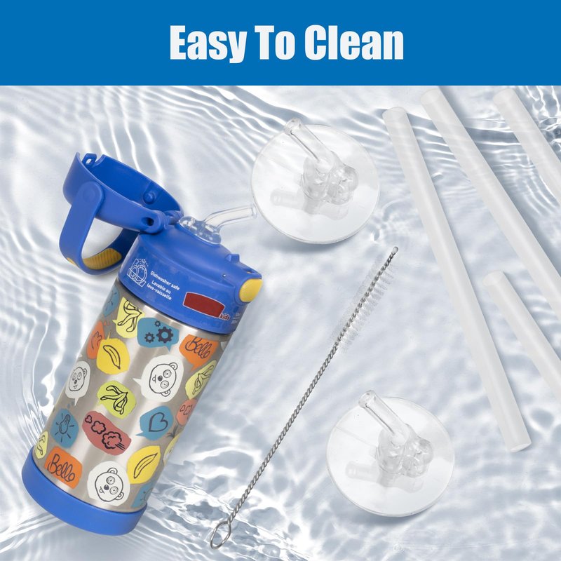 Greant 7 PCS Replacement Straws for Thermos 12oz Bottle (Model F401 & F410), Replacement Parts for Thermos F401, fit Funtaier 12 oz