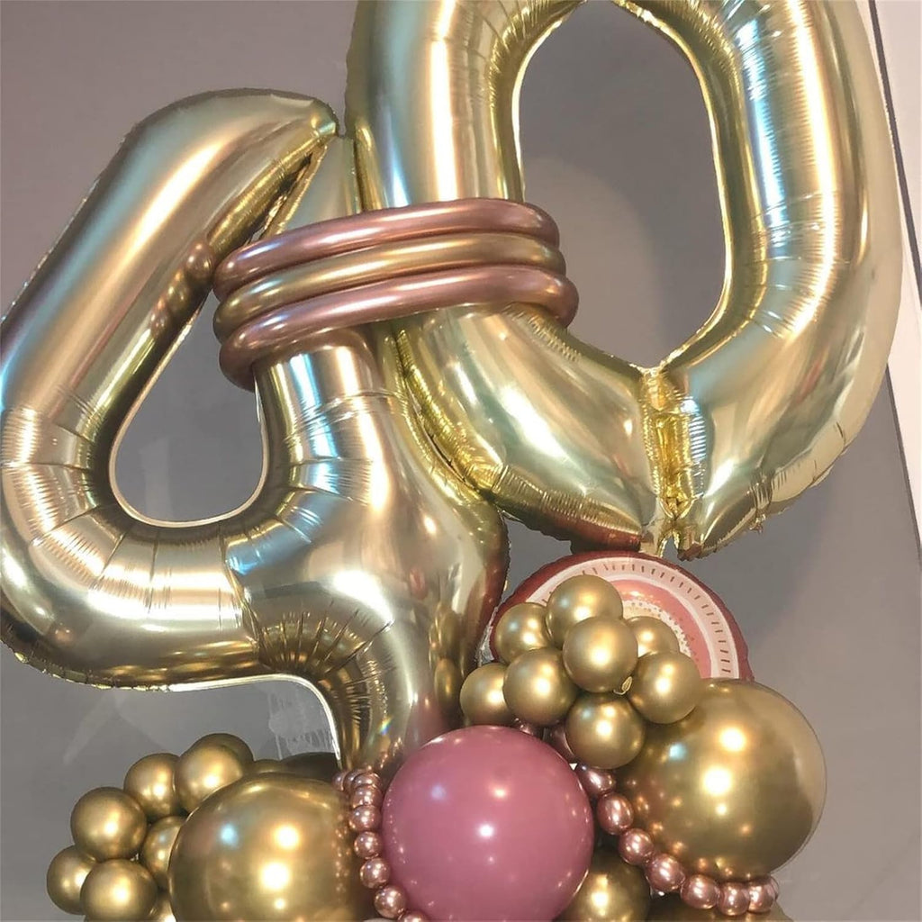 Skiennix 40" Champagne Gold Number 0 Balloon - Large Foil Helium Decoration for Birthdays & Anniversaries