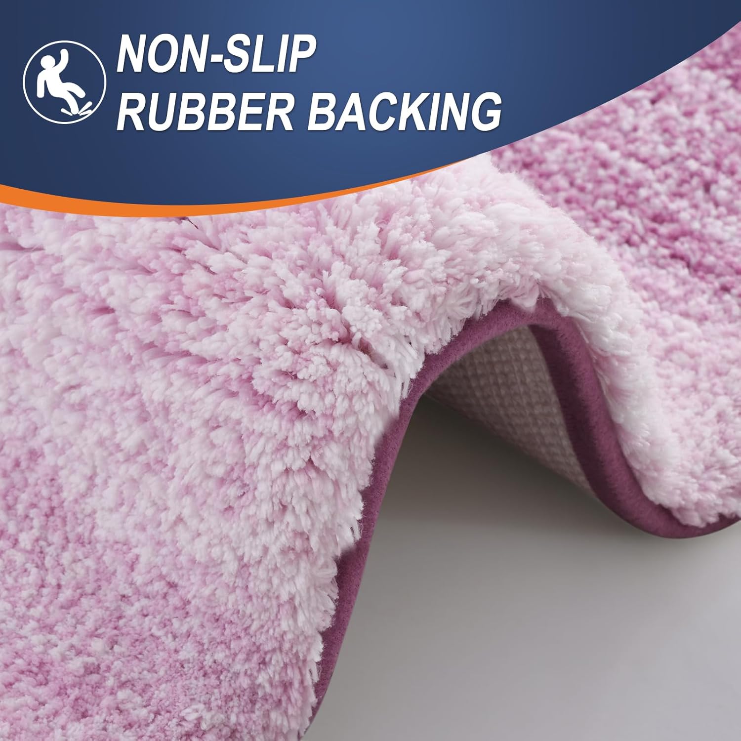 OLANLY Bathroom Runner Rugs - Extra Soft Microfiber Bath Mats | 47x20, Quick Dry, Washable, Pinkish-Purple