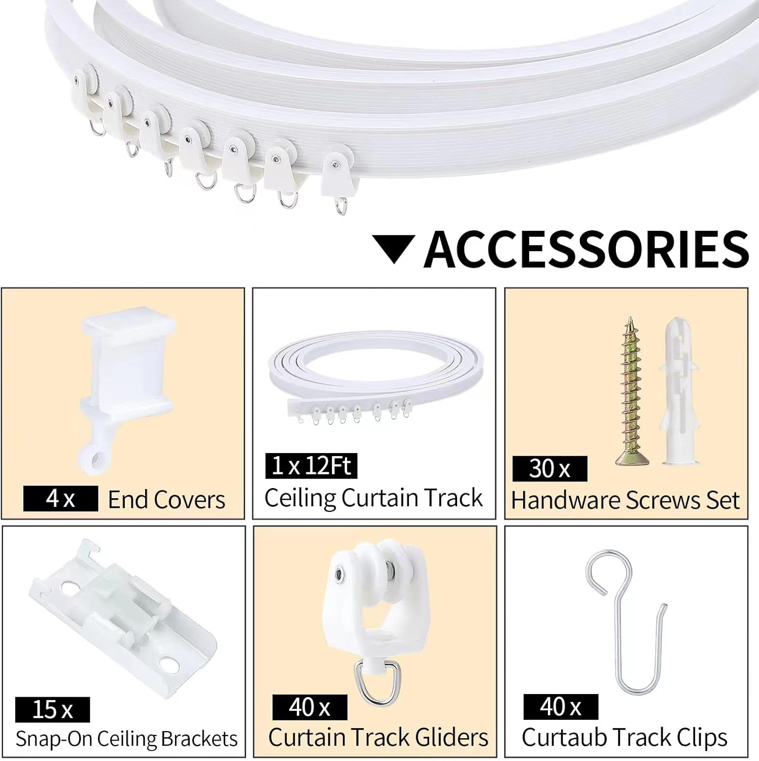 Skiennix Flexible Bendable Ceiling Curtain Track - 5m (16.4ft) for Easy Installation & Versatile Use