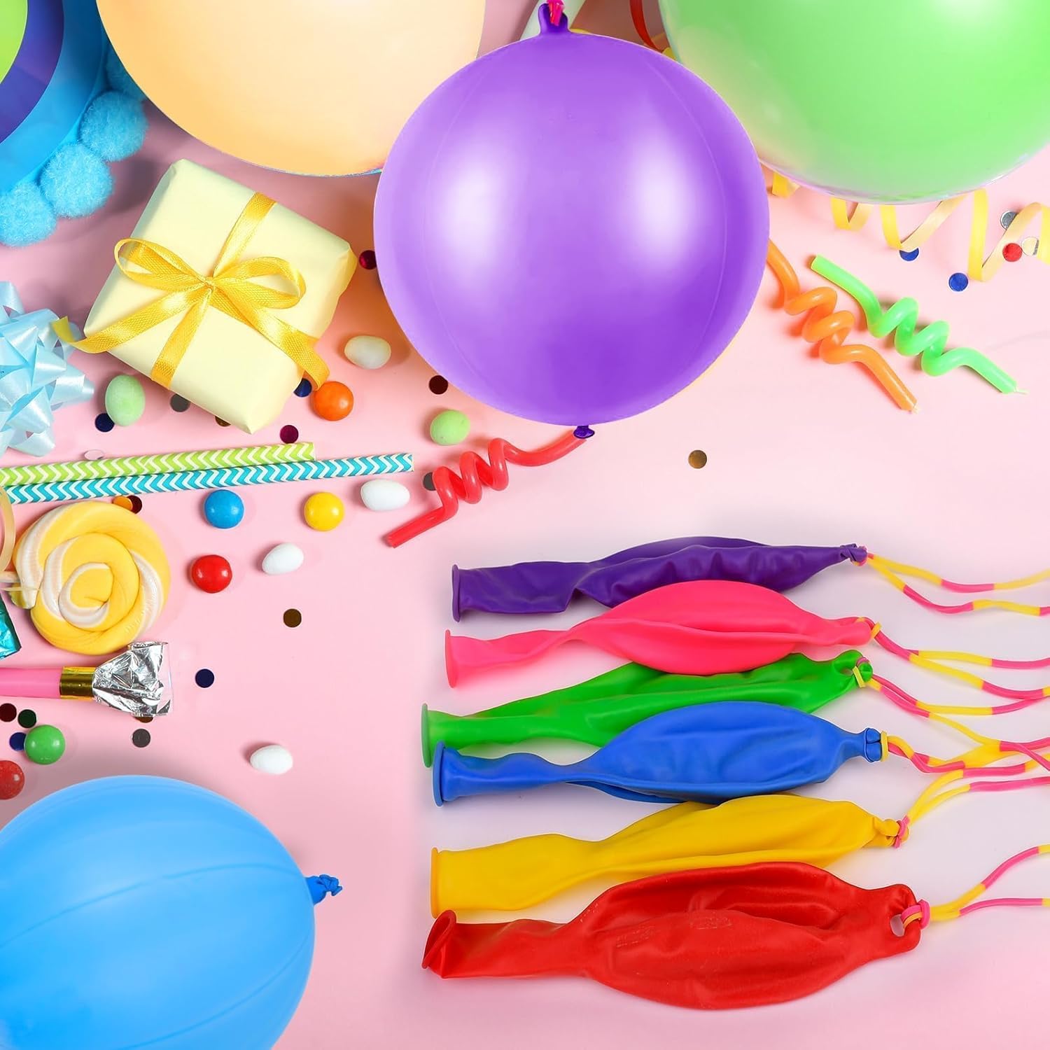 Purple Punch Balloons by [Brand Name] - 36 Pcs with Rubber Band Handle for Easy Grip | Perfect for Kids’ Birthday Parties