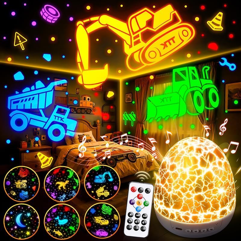 Dinosaur Egg Night Light Projector with 15 Soothing Sounds & 6 Films