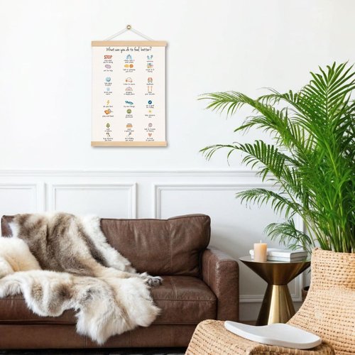 DNEULYR Mental Health Wall Art | School Counselor Office Poster Hanger Frame - 12.5x17 Inch