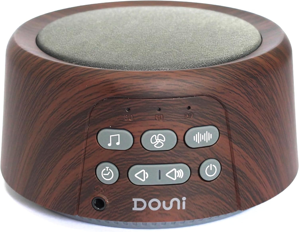 White Noise Machine - Soothing Sleep Sound Therapy with Timer & Memory Function | Brown Wood Grain Finish