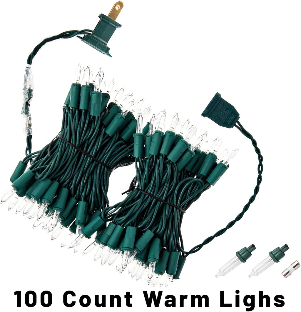 Yiaht Christmas Lights - 20Ft 100 Count Mini Waterproof Incandescent Bulbs for Indoor/Outdoor Decor