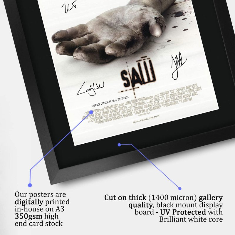 HWC Trading Saw 1 16 x 12 inch Gifts Printed Poster Signed Autograph Picture for Movie Memorabilia Fans - 16" x 12" Framed