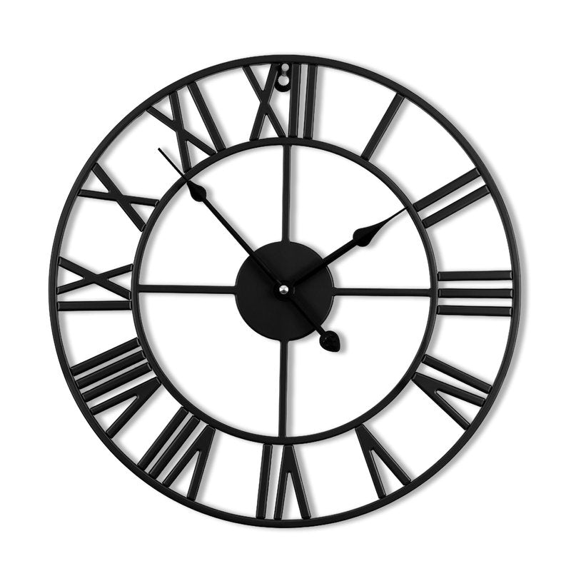 Blorple 30inch/76cm Extra Large Wall Clock for Bedroom Living Room Battery Operated Big Metal Decorative Analog Silent Giant Non Ticking Clocks Room Wall Decor (Iron Roman Numerals, 30 inches)