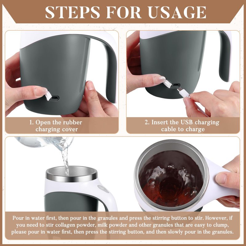 Patelai 5 Pcs Nurse Gifts Self Stirring Coffee Mug Bulk Nurse Week Appreciation Mixing Cup 13.5oz Automatic Rechargeable Travel Tumblers for Employee Teacher Mom Gift (Morandi Color)