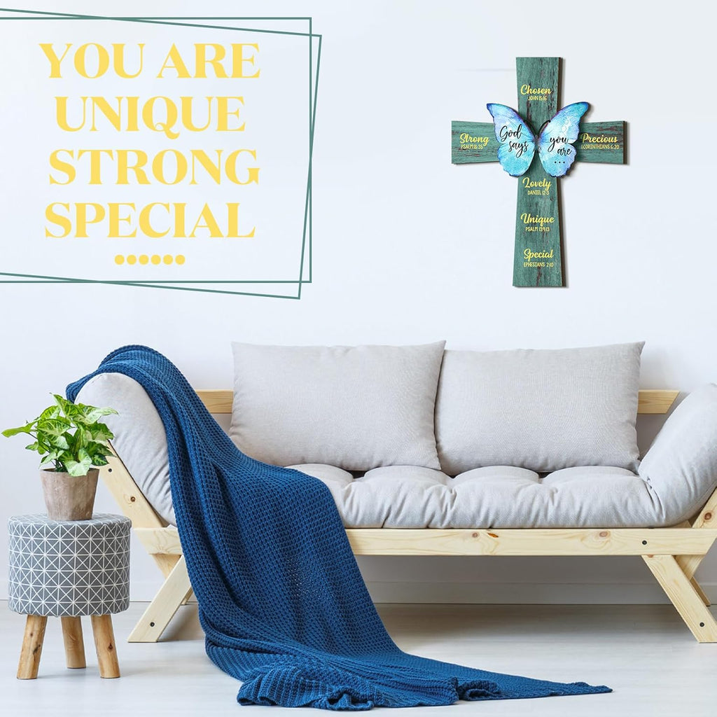 Panelee Inspirational Christian Wood Sign - 11.81 Inch Bible Verse Wall Decor for Home & Office