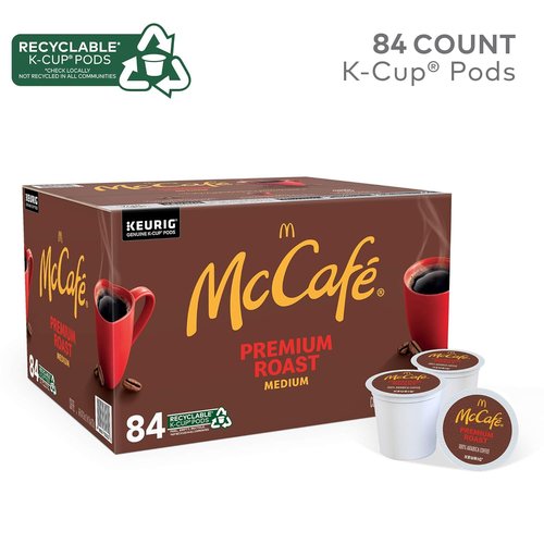 McCafe Premium Roast Coffee - Medium Roast Single Serve K-Cup Pods | 84 Count Pack
