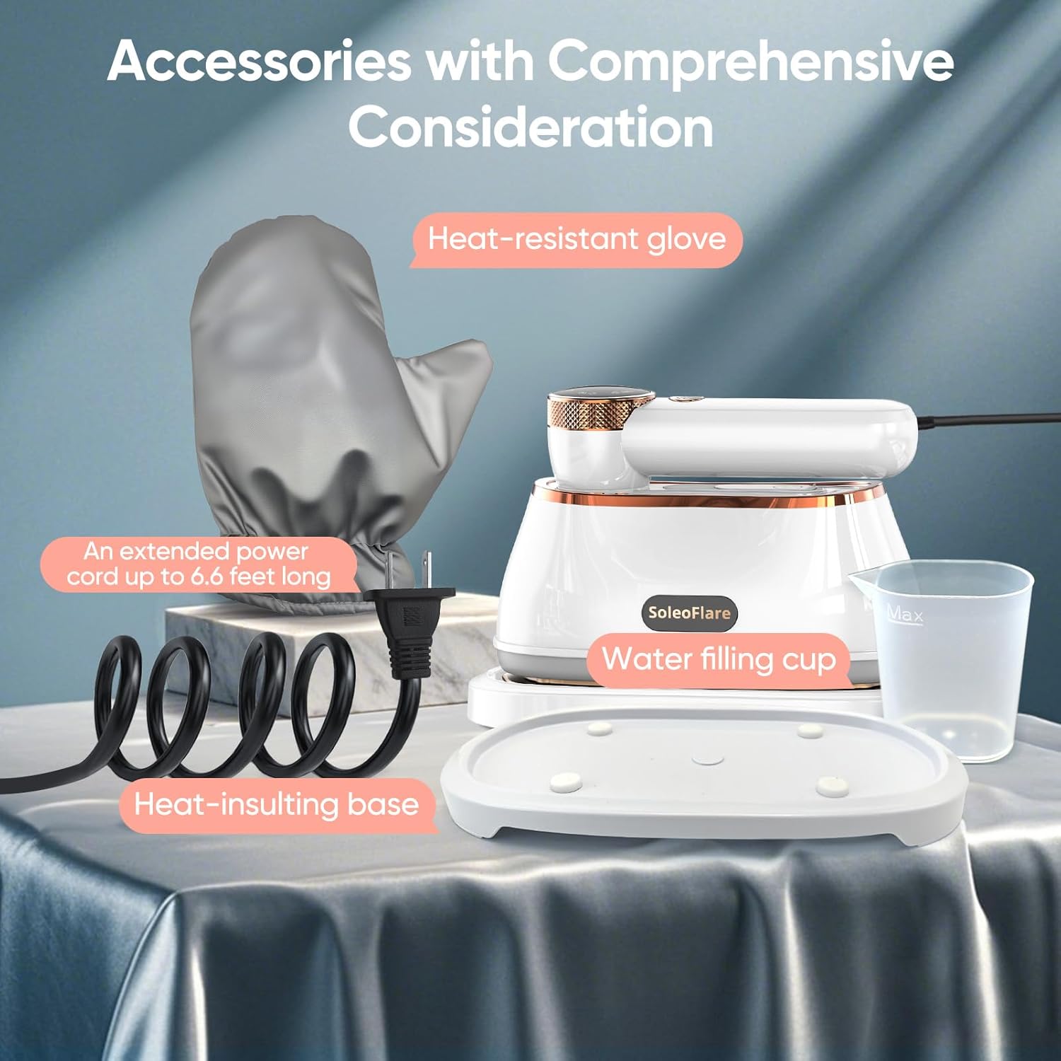 Skiennix 2-in-1 Clothes Steamer & Iron - 1200W Travel Steam Iron with 5 Modes & 180ml Capacity, White