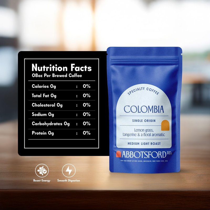 Colombia Single Origin Whole Bean Coffee, Medium-Light Roast with Lemongrass, Tangerine & Floral Aromatic Notes, Specialty Beans Colombian, 12oz Bag, Perfect for Coffee Enthusiasts
