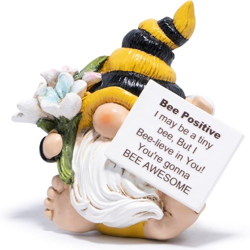 Hodao Positive Bee Figurine | Motivational Home Decor for Women - Stress Relief Gift for Office Desk