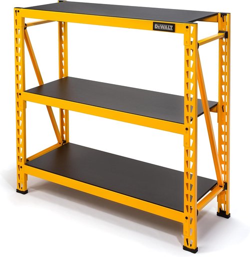DEWALT Heavy-Duty 4-Foot Industrial Storage Rack - 3 Shelves, Metal Shelving, 4,500 lb Capacity