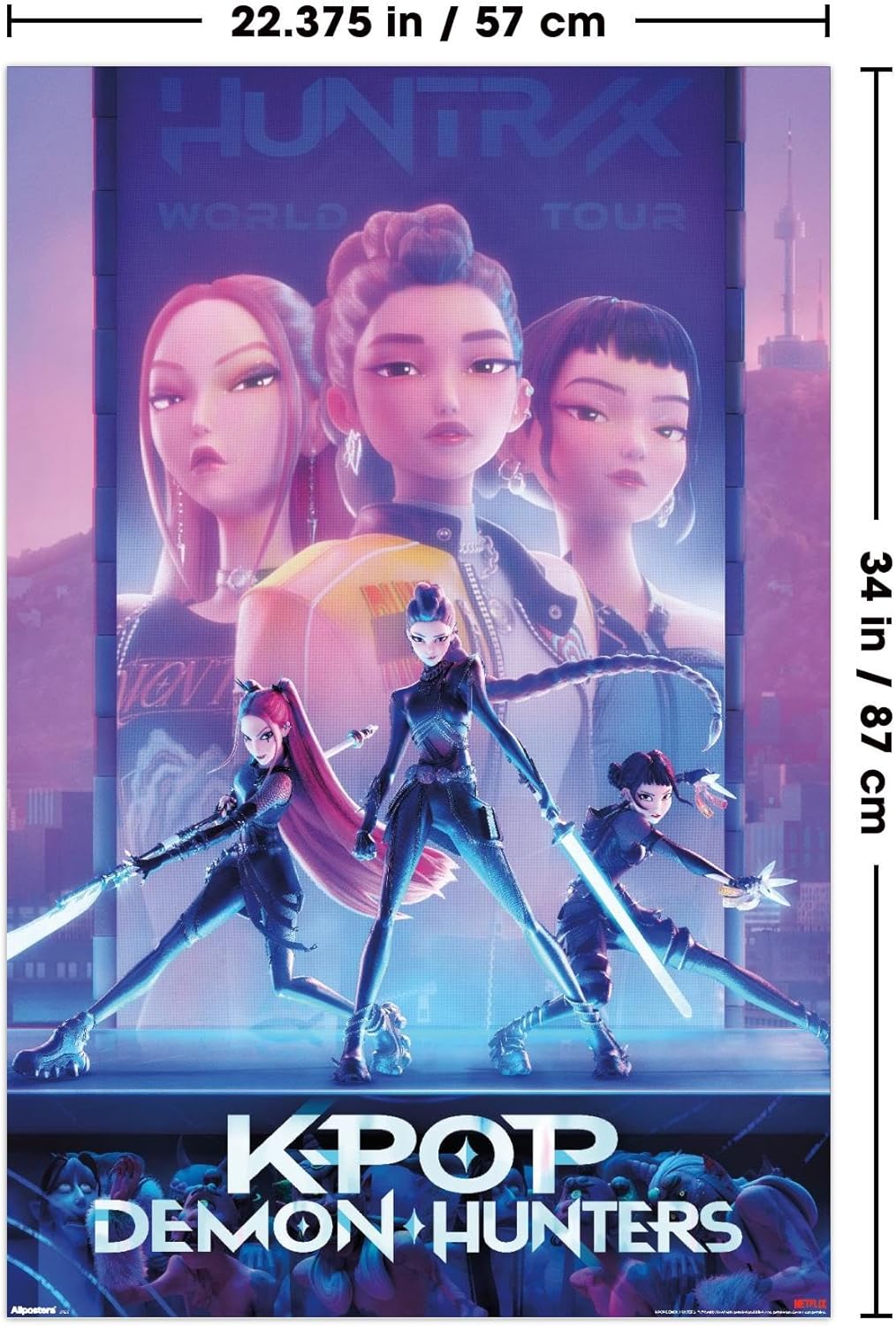 Netflix KPop Demon Hunters Poster - Unframed Wall Art, 34" x 22.4" for Stylish Decor