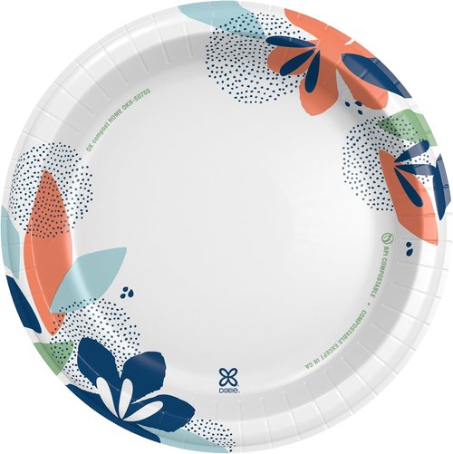 Dixie Large Paper Plates - 10 Inch, 204 Count | Microwave-Safe, Soak-Proof & Cut Resistant