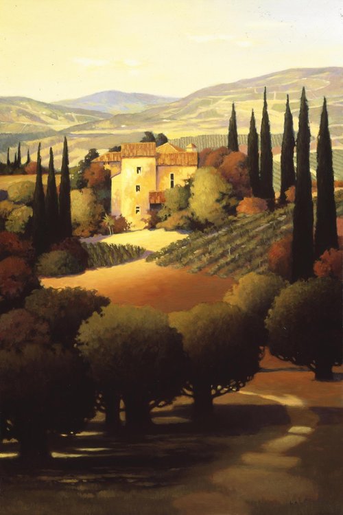 ART.COM Wall Art Prints Green Hills of Tuscany II by Max Hayslette, Scenic Decor, 16" x 24"