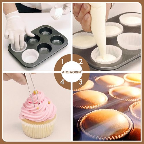 Bake Choice 500PCS Brown Cupcake Liners - Food Grade, Non-Stick, Greaseproof Baking Wrappers