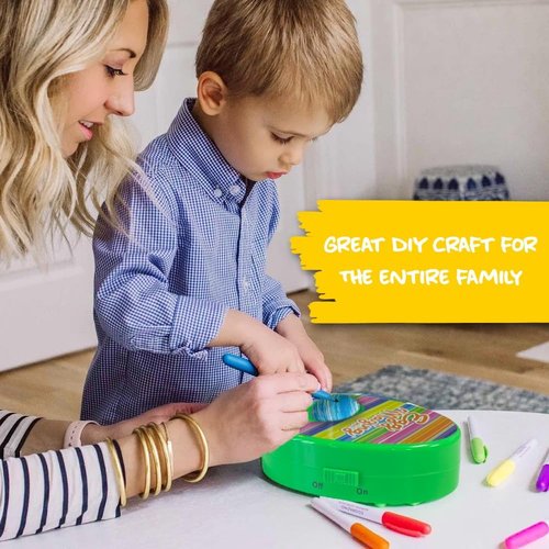 EggMazing Mini Egg Decorator Kit - Fun Arts and Crafts Set with Spinner & 6 Markers for Ages 3+