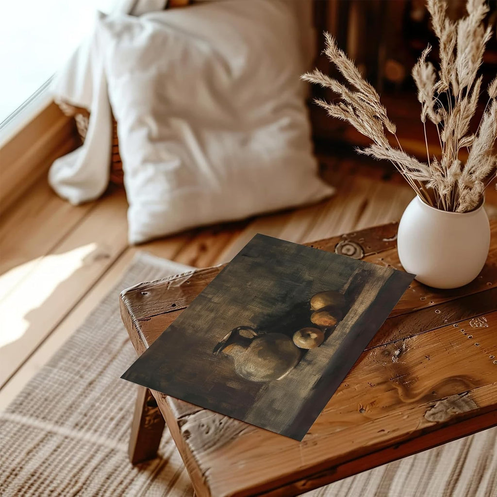 XOCUUI Rustic Vintage Still Life Picture - Peach Fruit Oil Painting Art for Living Room | 8 x 10 No Frame