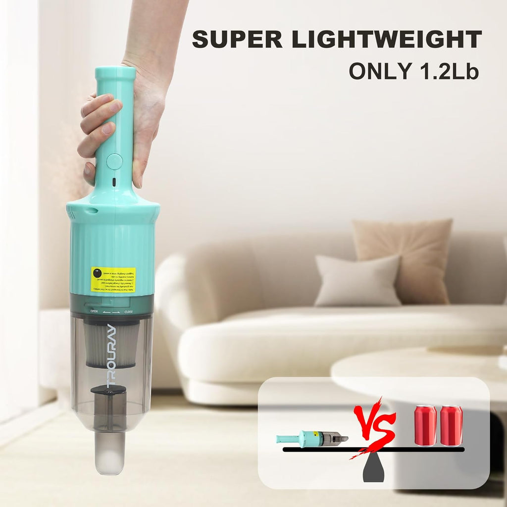 Skiennix 6-in-1 Rechargeable Stick Vacuum Cleaner - Handheld & Versatile for Home, Upholstery & Cars (Green)