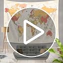 World Map Wall Tapestry - Countries & Cities Educational Decor, 60x40 Inches
